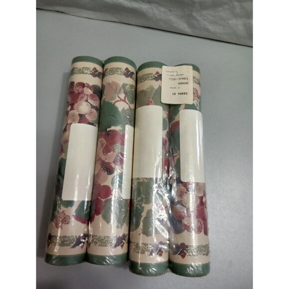 Burgundy Floral Border 10 Yards - Picture 1 of 5